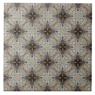 Carreau Beige, gris, bronze Vintage Motif