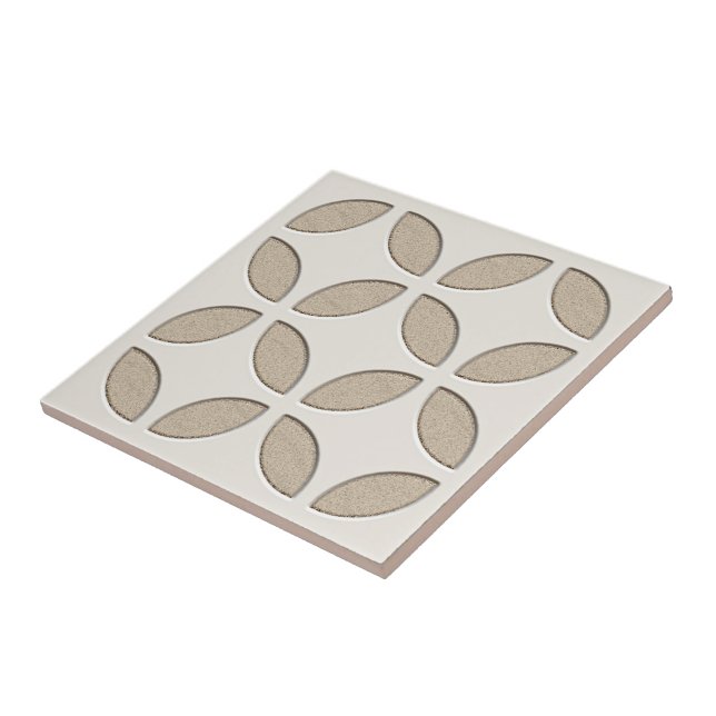 Carreau Beige Tan Taupe Blanc Taupe Brown mosaïque ethniqu (Côté)