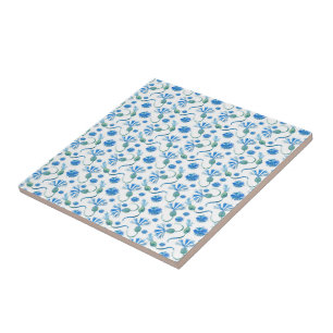Carreau Belle Aquarelle Bleu cornfleurs