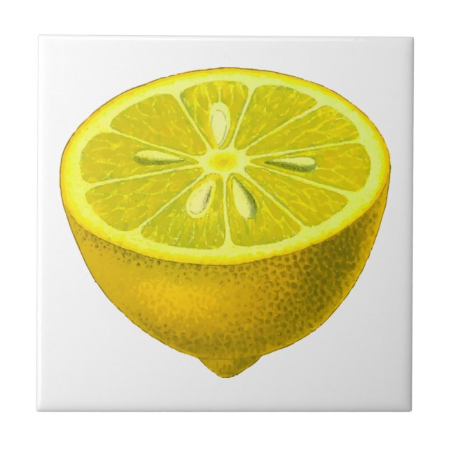 Carreau Belle aquarelle design citron (Devant)