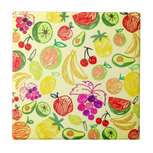 Carreau Belle aquarelle design Fruit Sud