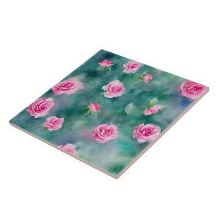 Carreau Belle Aquarelle Populaire Collection Roses Roses R
