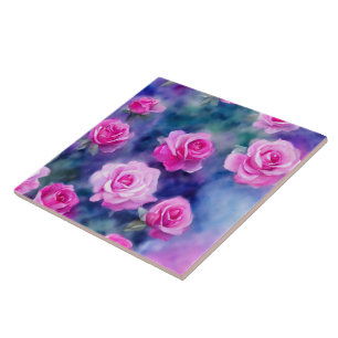 Carreau Belle Aquarelle Rose Rose Collection tendance