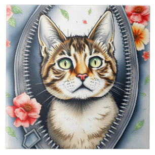 Carreau Belle Aquarelle tendance Collection de chats