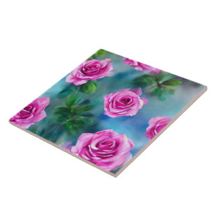 Carreau Belle Aquarelle tendance Collection Roses roses ro