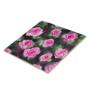 Carreau Belle Aquarelle tendance Roses roses Collection