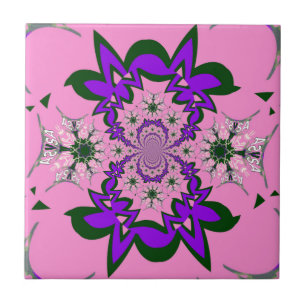 Carreau Belle Bébé rose Floral Purple Shade Motif Art