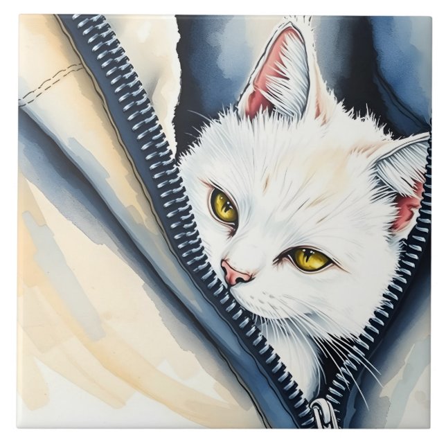 Carreau Belle collection de chats d'aquarelle moderne mign (Devant)