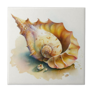 Carreau Belle coque d'aquarelle Haliotis Conch