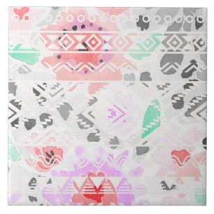 Carreau Belle couleur pastel floral aztec