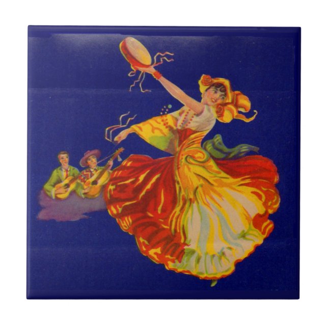 Carreau belle danseuse espagnole (Devant)