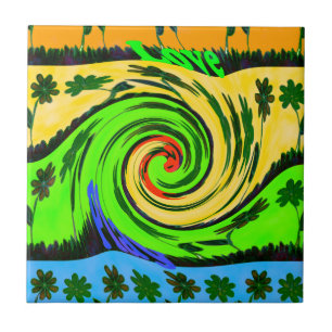 Carreau Belle Extraordinaire vague d'été vague de couleurs