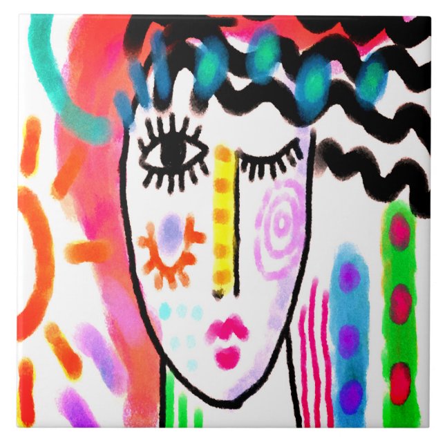 Carreau Belle journée de peinture numérique Abstraite (Devant)