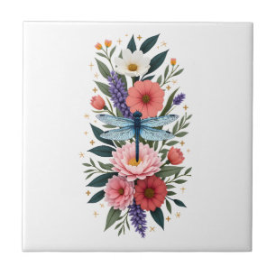 Carreau Belle Libellule Art Aquarelle Amoureux des Insecte