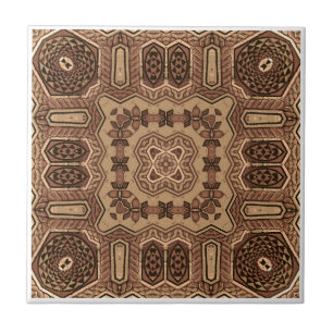 Carreau Belle Mosaïque Brown Mandala Motif sans couture