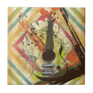 Carreau Belle musique de guitare vintage cool