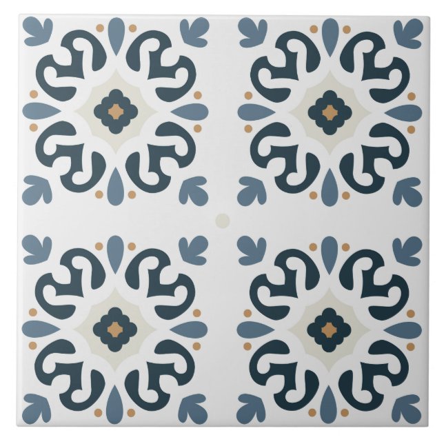 Carreau Belle oeuvre italienne Azulejos bleu méditerranéen (Devant)