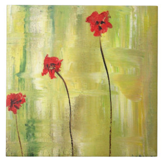 Carreau Belle peinture florale des anémones sur la tuile