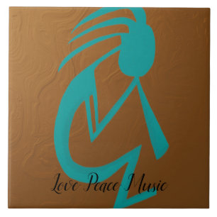 Carreau Belle peinture Turquoise Kokopelli