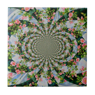 Carreau Belle roses roses rouges rétro aquarelle fleurie