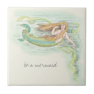 Carreau Belle sirène Vintage avec citation