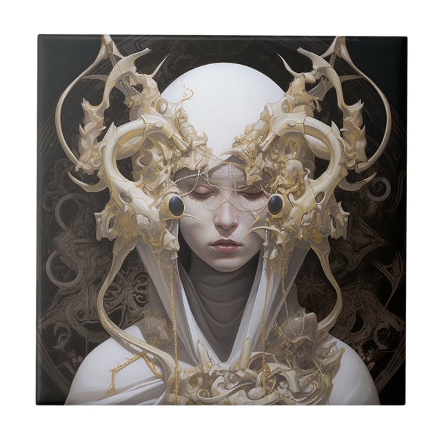 Carreau Belle sorcière Demon Queen Imaginaire Art (Devant)