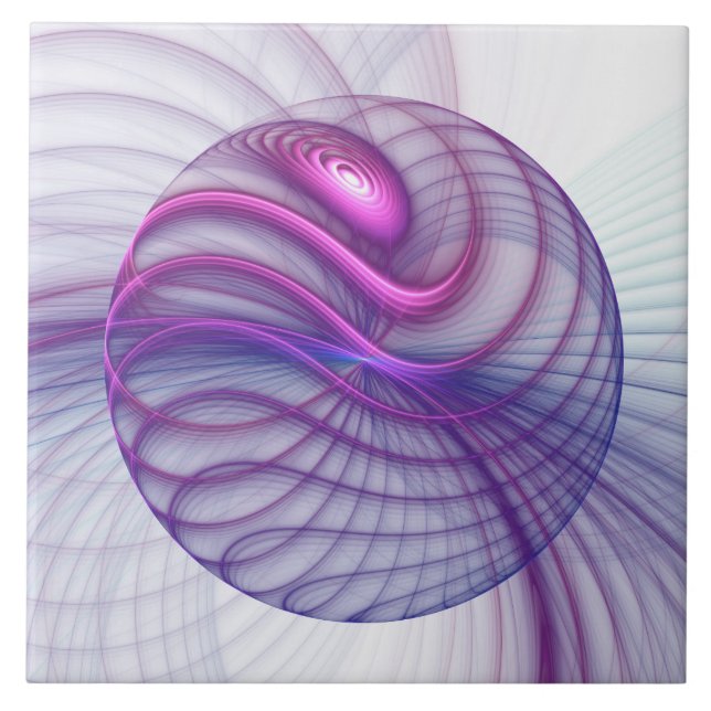 Carreau Belle Swing Moderne Art Fractal Abstrait Rose (Devant)