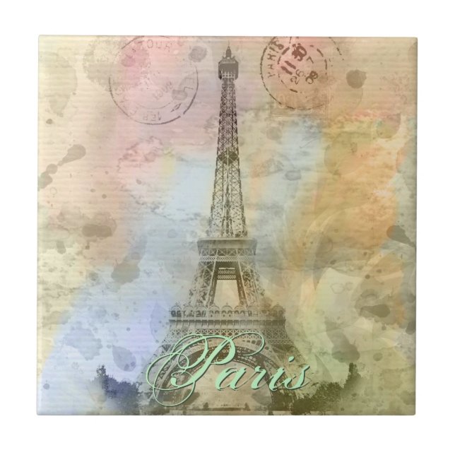 Carreau Belle tour Eiffel vintage à la mode (Devant)