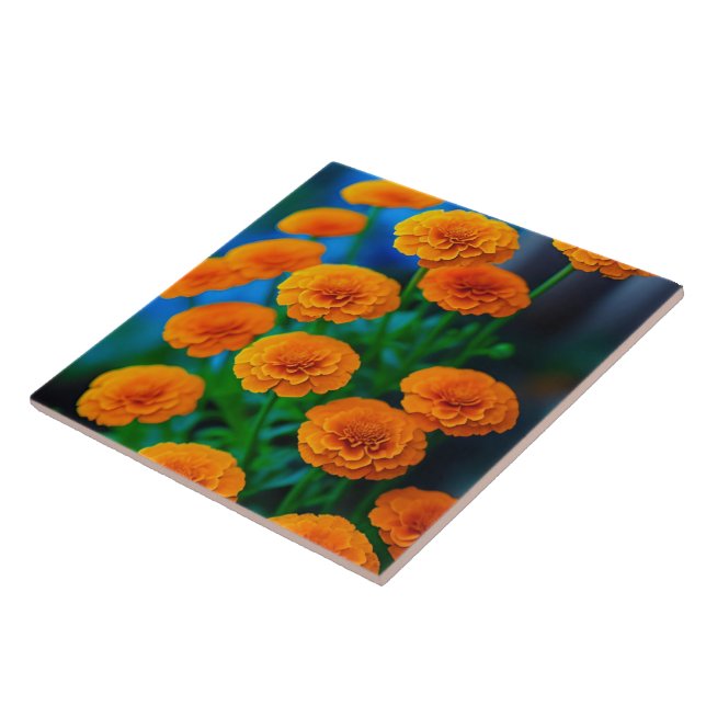 Carreau Belles Fleurs de Marigold Jaune (Côté)