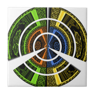 Carreau Belles illustrations circulaires africaines coloré