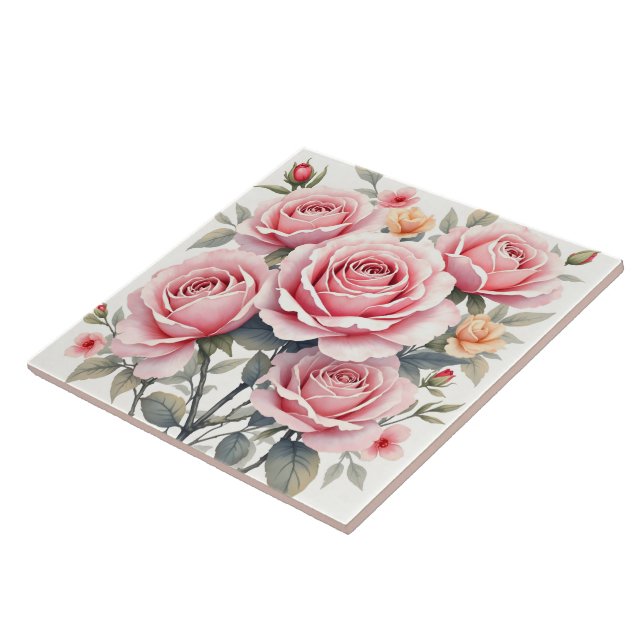 Carreau Belles Roses Roses Luxe Collection Tendance (Côté)