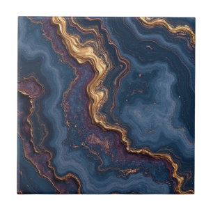 Carreau Belles tuiles de maison en or bleu