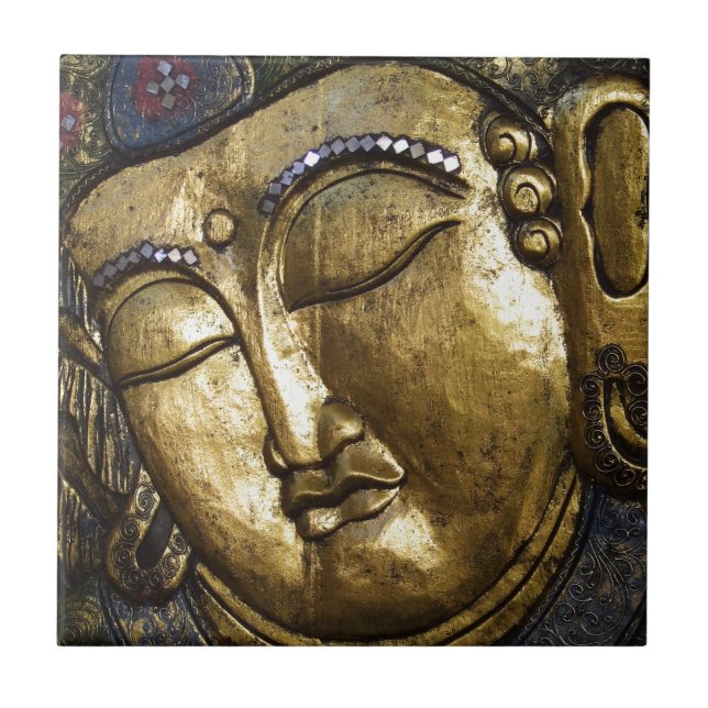 Carreau Bénédiction Bouddha Doré Amour Inspirationnel (Devant)