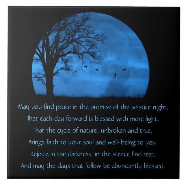 Carreau Bénédiction du solstice d'hiver avec la lune et le (Devant)