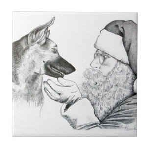 Carreau Berger allemand et Père Noël