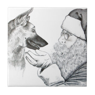 Carreau Berger allemand et Père Noël
