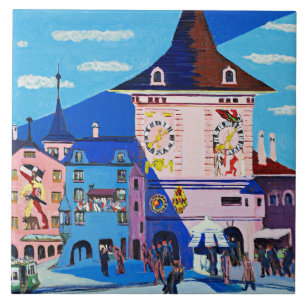 Carreau Berne avec Belltower par Ernst Ludwig Kirchner