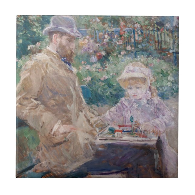 Carreau Berthe Morisot - Eugene Manet avec sa fille (Devant)