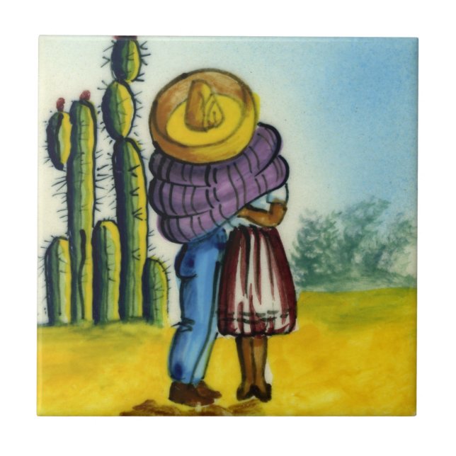 Carreau Beso - la tuile vintage de Mexicain de style de (Devant)