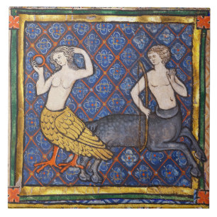 Carreau BESTIAIRE MÉDIÉVAL, HARPY ET CENTAUR Mytholique