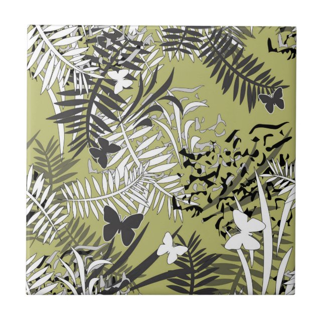 Carreau Beurre tropicale feuille de palme tropicale sans j (Devant)