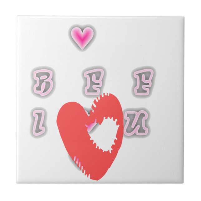 Carreau BFF. Best Friends Forever : I Love You Art Print (Devant)