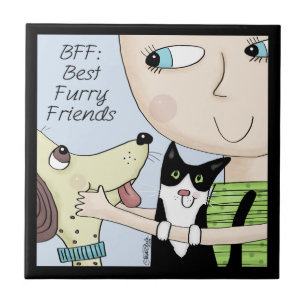 Carreau BFF : Meilleur ami-personne avec le chien et le ch