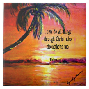 Carreau Bible verset, Philippians 4:13 Bathroom Set