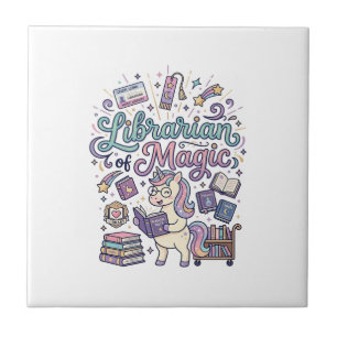 Carreau Bibliothécaire Licorne de Vêtements Imprimés Magiq