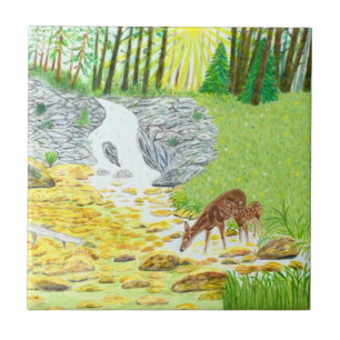 Carreau Biche et faon