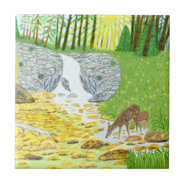 Carreau Biche et faon (Devant)