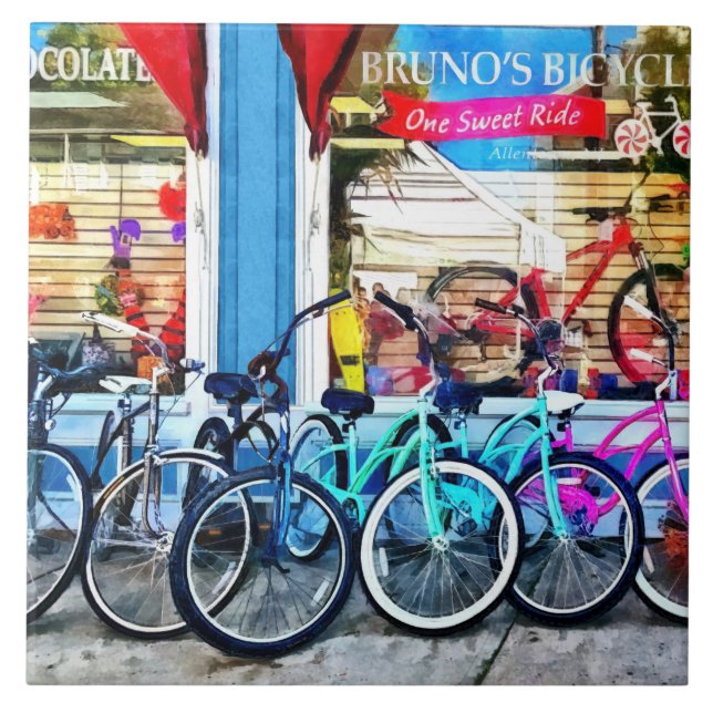 Carreau Bicyclettes et chocolat (Devant)