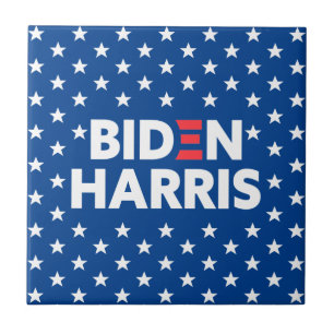 Carreau Biden / Harris White Stars Motif Blue