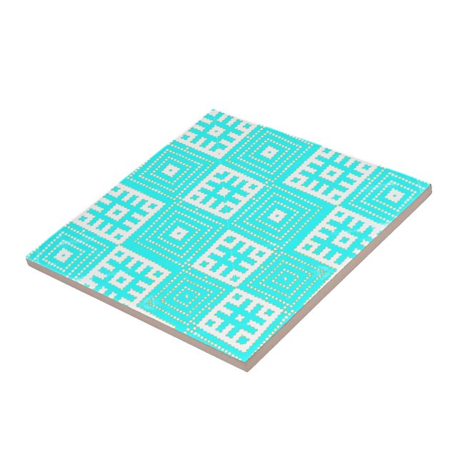 Carreau Biélorussie Б е л а р с Motif folklorique          (Côté)